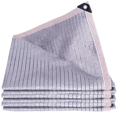 Telo ombreggiante riflettente in alluminio, protezione UV 75%, per esterni, per piante, patio, pergole, auto e cucce per animali domestici, 5,0 m x 20 m