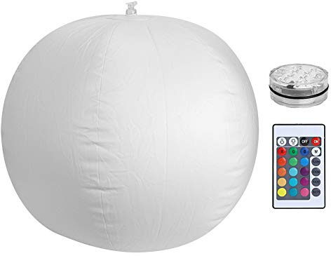 DouWen MO Luz de Bola Flotante Plegable para Piscina con Chip de 10 LED, luz Decorativa con Control Remoto, Bola Flotante IP68 para Fiestas, Jardines, Bodas, Decoraciones de Playa