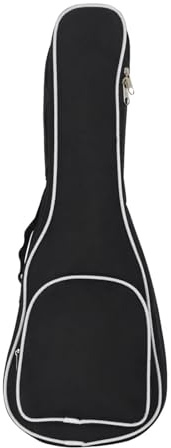 MDSIOKHJ Gitarrentasche 23 Zoll gepolsterter, weiß getrimmter, schwarzer tragbarer Gitarrenkoffer mit Vier Saiten, verdickter Aufbewahrungsrucksack aus Oxford-Stoff für Gitarrenrucksack