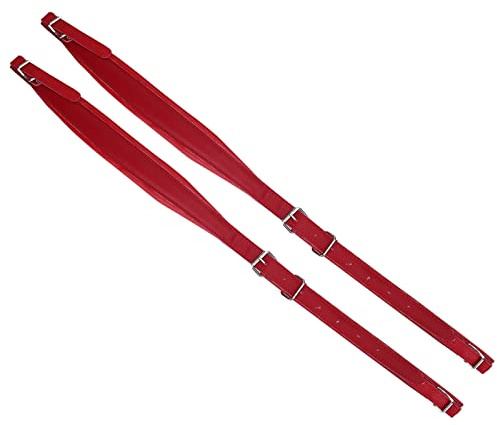 Aramox Cinghie per Fisarmonica, Tracolle Regolabili in Morbida Pelle PU per Fisarmonica a Bassi 16-120, Esperienza di Gioco Confortevole (rosso)