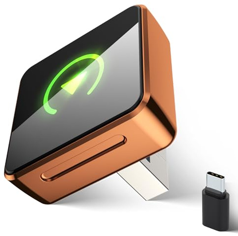Foluu Wireless Carplay Adapter for iPhone, Wired CarPlay to Wireless, Android Auto 2in1 Mini USB Design with Fast Stable Connection Car Play for Apple iOS 10+, Android 11+ Version (Orange)