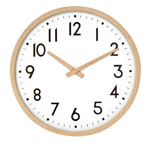 Wanduhr Ohne TickgeräUsche Lautlos Modern Quarz Batterie 20cm Betriebene | für Schule, Büro, Wohnzimmer, Küche