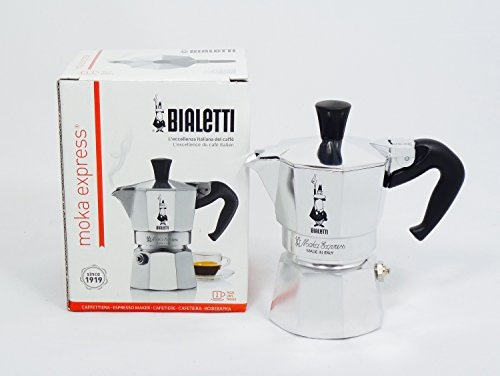Bialetti Moka Express Cafetera Espresso, Aluminio, Plateado, 1 Taza