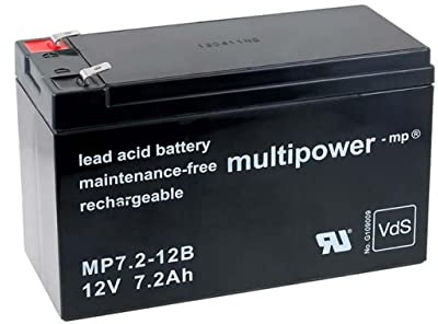Powery Recambio de Batería para SAI APC Back-UPS ES 550, 12V, 7,2Ah/86Wh, Lead-Acid