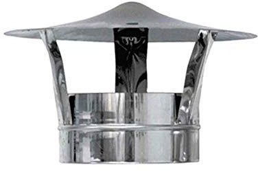Diankamin Chapeau chinois avec base ronde zinguée, diamètre 180 mm