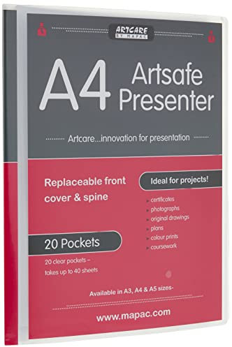 Artcare Künstlermappe (15703010 31 x 2 x 24 cm A4 Synthetik Material Artsafe Presenter, transparent