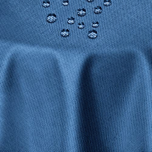DecoHomeTextil Leinen Optik Tischdecke Rund 160 cm Dunkelblau | wasserabweisend, fleckenabweisend, abwaschbar, Lotuseffekt