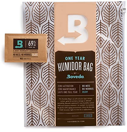 Boveda for Cigars | Large Humidor Bag | Preloaded with 69% RH 2-Way Humidity Control | Cigar Storage for 60-80 Cigars | 1-Count
