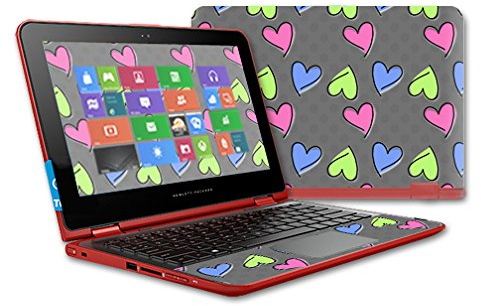 MightySkins Skin Compatible with HP Pavilion x360 11t Touch Laptop case wrap Cover Sticker Skins Girly