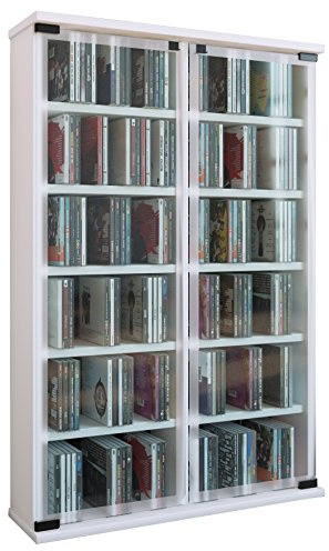 VCM 30057 CD/Dvd mobili Galleria per 300 Legno CD 91,5 x 60 cm, Bianco