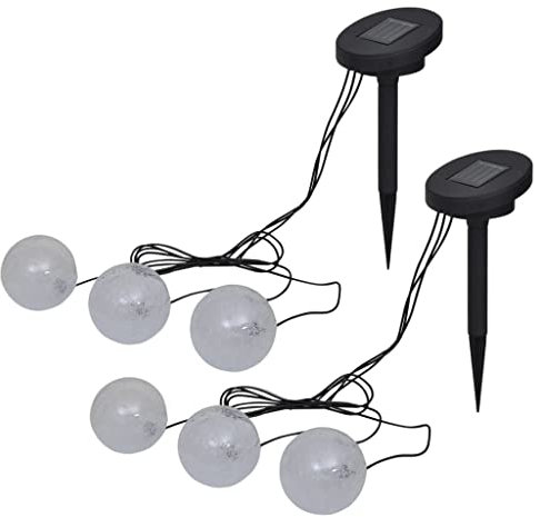 vidaXL 6x Lampes Flottantes à LED pour Etang et Piscine Lumière Eclairage Boule Solaire Lampes Solaires Bassin Fontaine Jardin Extérieur