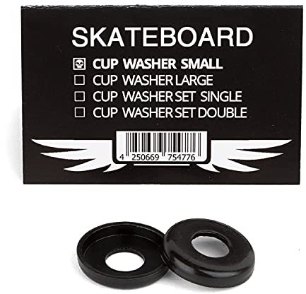 Skateboard Hardware Cup Washer small schwarz - 2 kleine Kingpin Scheiben Oben - Unterlegscheiben für Lenkgummis