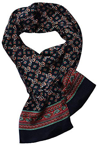 UK_Stone Klassisch 100% Seide Paisley Blumen Doppelschicht Halstuch Herren Schal 10MM