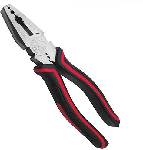 Linesman Pliers 8inch Combination with wire cutters, Remove Corroded or Rusted Nails, Black&Red