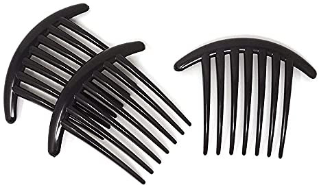 ANCLLO Lot de 2 peignes à cheveux torsadés à sept dents pour femme - Noir