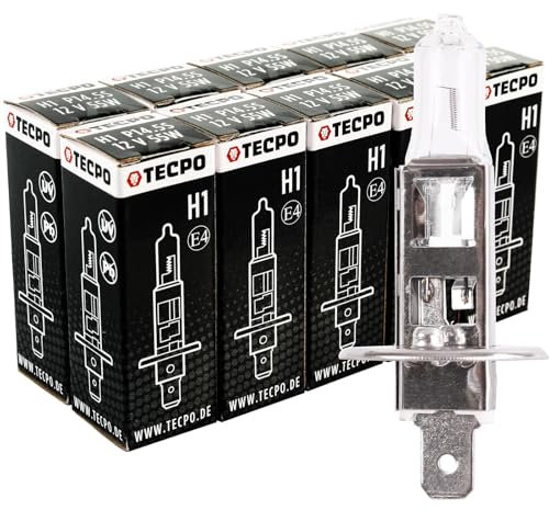 TECPO 10x H1 Birnen Glüh-Birne Halogen Autolampe 12V 55W Glüh-Lampe P14,5S Auto (10er-Set)