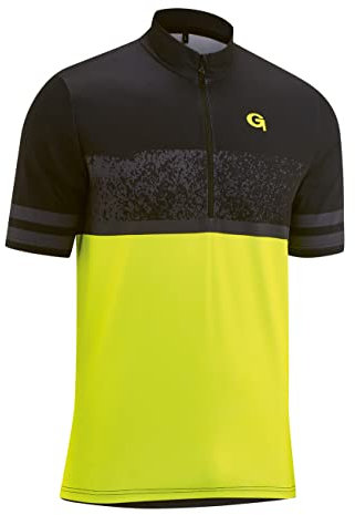 Gonso Drau Kurzarm Half-Zip Trikot Herren gelb/schwarz Größe S 2022 Radtrikot kurzärmlig