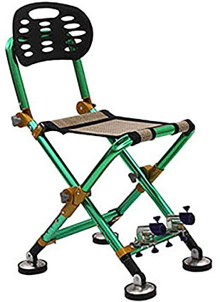 HMTE Angelstuhl Klappbarer Angelstuhl Outdoor Multifunktionaler Campingstuhl Rückenlehne Vierbeiniger Verstellbarer tragbarer Regiestuhl (Color : Green, Size : Free Size) (Green Free Size)