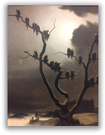 Geister auf einem Baum von Franz Sedlacek-Berühmte Wandkunstdrucke Druck auf Leinwand Poster ölgemälde Leinwandbilder für Wohnzimmer 40x56cm Rahmenlos