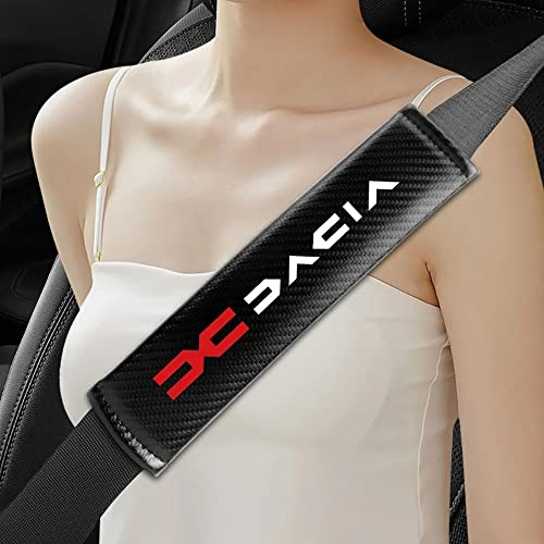 GÉNERIC 2Pcs Rembourrage de Ceinture de Sécurité De Voiture, pour Dacia Duster Spring Logan Sandero Jogger Lodgy Bigster Dokker Confortable Protect Épaule Coussinets Raccords intérieurs Auto