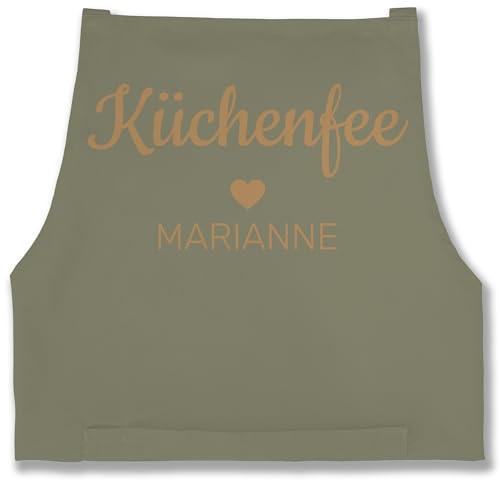 Geschenk mit Namen personalisiert by Shirtracer - Schürze - Kochschürze Damen Frauen - Küchenfee mit Name I Geschenk Köchin I Geschenk Kochen