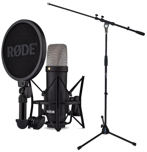 Rode NT1 Signature Black Kondensator-Mikrofon + keepdrum Mikrofonständer mit Galgen