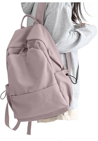 HYC00 Zaino Scuola Media e Superiore, Università Leggero Resistente all'Acqua, Casual Daypack per Ragazza e Ragazzo, Cartella Adolescente per PC 15.6 Pollici, Viola L