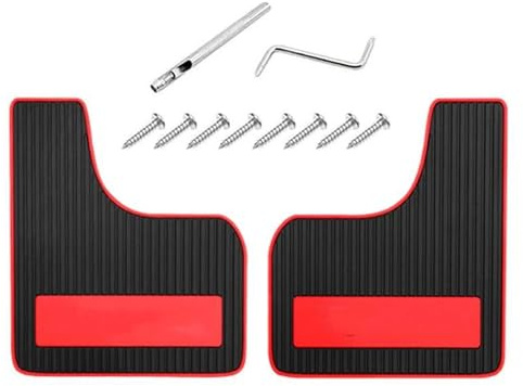 Parafango Universale Per Auto Ruote Anteriori Posteriori Paraspruzzi PP Paraspruzzi Parafanghi Per Auto SUV Fuoristrada Accessori Auto Per Camion (Colore : 2pcs Red1)