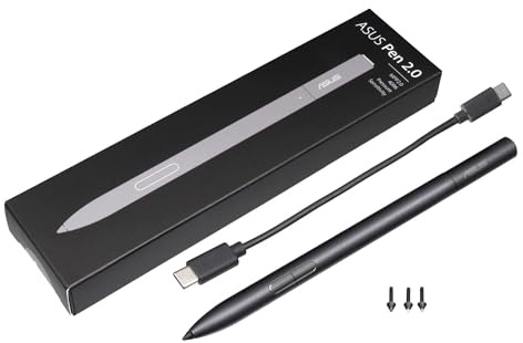 Asus 04190-00270400 Original ASUS Pen 2.0 | pour IdeaPad Miix 520-12IKB (20M3/20M4/81CG), Winbook N24 (81AF), ZenBook Flip 14 UX461UA, UX461UN