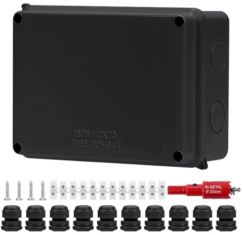 Abzweigdose Wasserdicht IP65 Aufputz Verteilerdose: Aicharynic Aufputz Abzweigkasten Klemmkasten ABS-Elektrokasten Kabelanschluss im Freien Elektroanschlusskasten 15x11x7cm Verbindungsdose für Ø6-12mm