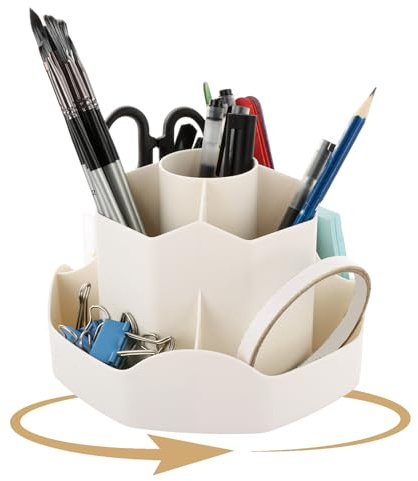 ASelected 360° Drehbarer Stiftehalter mit 9 Fächern Stifte Organizer Stiftehalter Großer Kapazität Schreibtisch Organize für Makeup Schmuck Bürobedarf