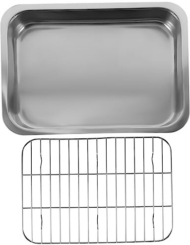 PRETYZOOM Vassoio da Forno in Acciaio Resistente Tegli Forno Pratico Facil Pulire Mantenere per Dessert Snack Frutta e Altri Piccoli Oggetti