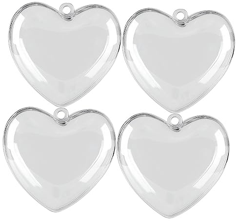 Beavorty 4piezas Cajas Decorativas Forma De Bola De Amor Transparente para Decoración De San Valentín Bolas Rellenables Colgantes para Ventana o Árbol De San Valentín