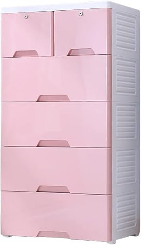 SHANYAYALI Aufbewahrungsschrank, Spind, Kindergarderobe, große Kapazität, Schubladentyp, mehrschichtiger Kunststoff, geeignet für Wohnzimmer, Schlafzimmer, Kinderzimmer (Rosa, 4 Ebenen)