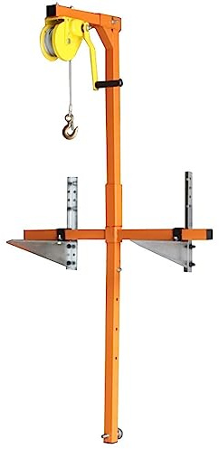 Herramienta de elevación de aire acondicionado, soporte de instalación de unidad exterior con cabrestante manual, juego completo para desmontaje y elevación (carga máxima: 150 kg)