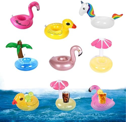 LUMOOM Lot de 6 porte-gobelets gonflables, porte-gobelets flottants, pour piscine, fête, plage, adultes et enfants (A)