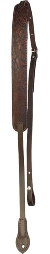 GREMLIN Embossed Leather Mandolin Strap, Brown