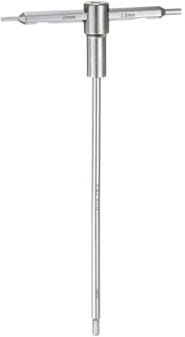 sourcing map Sliding T-Handle Hex Key Wrench 2mm/2.5mm/3mm CR-V Metric 3-Way Free Sliding Handle Sleeves for Home Repairs Mechanical Maintenance, Silver
