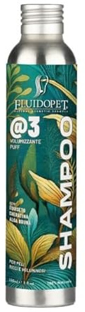 FluidoPet Shampoo @3 | Detergente Volumizzante per Cani a Pelo Riccio o Voluminoso con Olio di Girasole e Burro di Karité, Ideale per Barbone, Barboncino, Bichon Frisé, Chow Chow, Spitz Pomerania