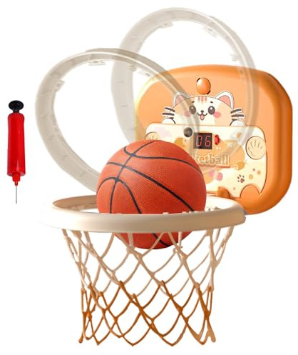 Basketballkorb für den Innenbereich, Basketballkorb-Set für Kinder, wandmontierter interaktiver Ball, Sportspielzeug mit Anzeigetafel für, Kinderzimmer, Schlafzimmer