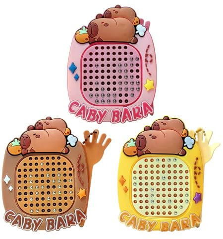 SSKHE Fidget Capybara nyckelring 3 st, 2-i-1 anti-stressleksak, magnettavla och labyrint, sensorisk leksak för barn, vuxna, liten fidgetleksak, bärbar för skola, kontor, resor, present