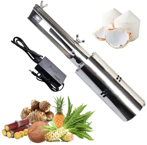 Máquina peladora eléctrica automática de coco y caña de azúcar, grosor ajustable para pelar eficientemente, ideal para calabaza, melón de invierno, taro y piña, duradera para 8 horas de trabajo
