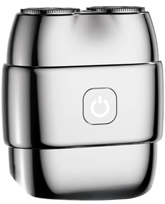 Mini Rasoio Elettrico Leggero Rotativo Doppia Testina Uso Bagnato Asciutto | Rasoio Elettrico Per Uomo Leggero per la rasatura di barba e viso, ideale per viaggio, uso domestico,