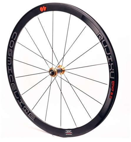 Rennrad-Laufradsatz 700C Mit 18/21 Speichenlöchern Vorne Und Hinten, 40 Mm Doppelwandfelgen, C/V/Felgenbremsen, Carbon-Naben, 8/9/10/11-fach Kassette(Centro de ORO,Front Wheel)