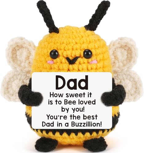 ALUNME Handmade Bee Gift for Dad from Daughter or Son - Funny Christmas Stocking Stuffers for Men, Husband, Daddy | Cute Father's Day or Birthday Present for Best Dad