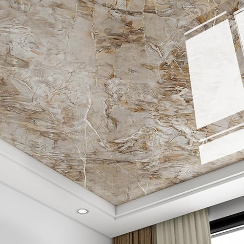 Cammeciso Deckenverkleidung Feuchtraum,Deckenfliesen PVC,Deckenverkleidung Selbstklebend,Wasserdicht öLfest,FüR Dekoration Von Wohnzimmer,Schlafzimmer,Badezimmer