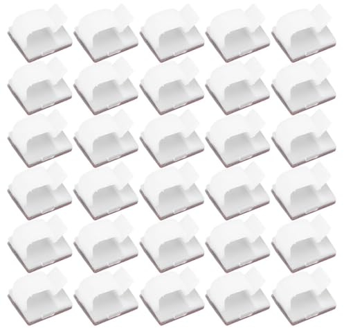 GARIOUANS 120 Stück Selbstklebende Kabelklemmen Transparent Kleine Kabelhalter für Wandmontage Kabelbefestigung für Auto und Aufnahmegerät Langlebige Kunststoff Clips für Kabelmanagement Im