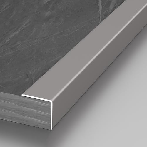 Coayuou Baguette De Finition Carrelage Aluminium Protection d'angle 90cm* 3pièces Edge Trim Lisse Et Robuste Idéal pour La Rénovation De Murs Et Meubles À Usage Intensif(Grau,40 * 40mm)