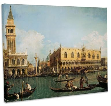 3dRose The Pier Seen from the Basin of San Marco by Antonio Canaletto Museum Grade Canvas Wrap 20x16