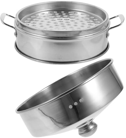 SHINEOFI Vaporera de Aleación de Aluminio 20 Cm Tapa Metálica, Cesta de Vapor Multifuncional para Cocina, Utensilio Resistente al Calor Adecuado para Cocinar Alimentos al Vapor como Arroz
